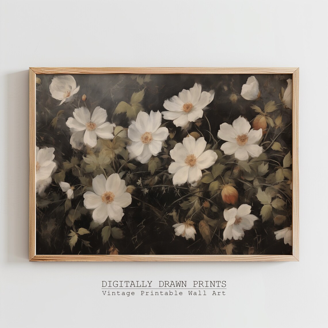 Victorian Wildflower Botanical Art Print, Dark Vintage - Image 4