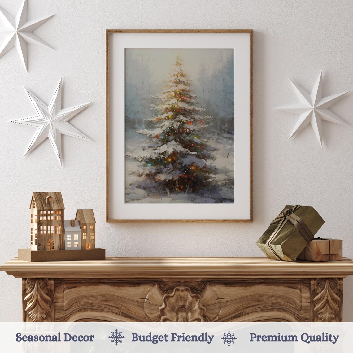 Christmas Tree Wall Art, Muted Neutral Seasonal Decor - Image 3