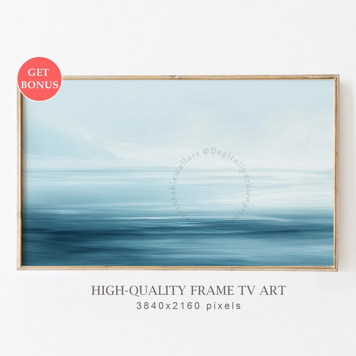 Abstract Ocean Horizon Minimalist Blue Gradient Seascape Poster
