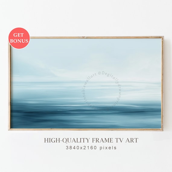 Abstract Ocean Horizon Minimalist Blue Gradient Seascape Poster