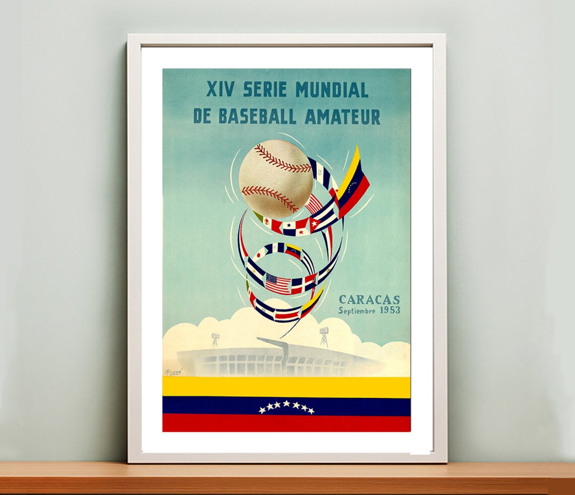 XIV Serie Mundial Baseball Amateur Caracas 1953 Vintage Sports Poster - Image 2