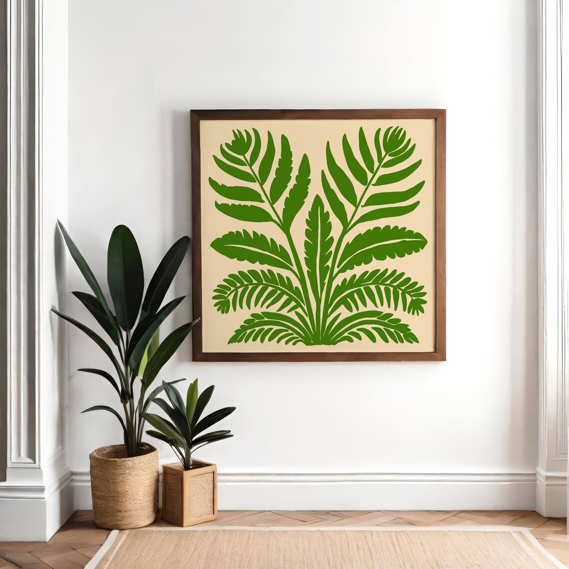 Green Tropical Fern Botanical Square Minimalist Leaf Art Poster - Image 5