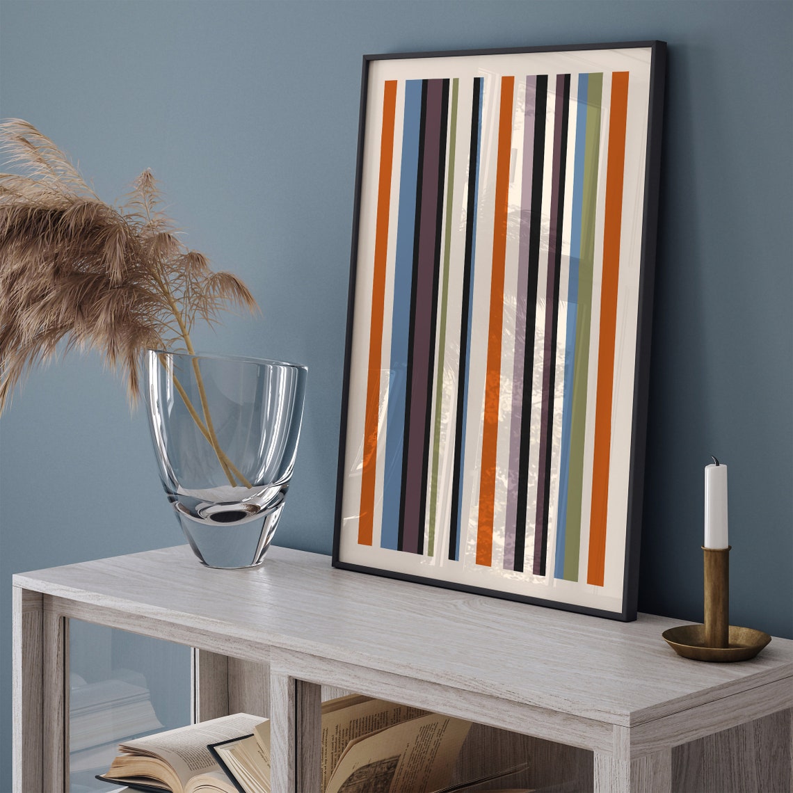 Colorful Vertical Striped Modern Abstract Lines Home Decor Poster - Image 4