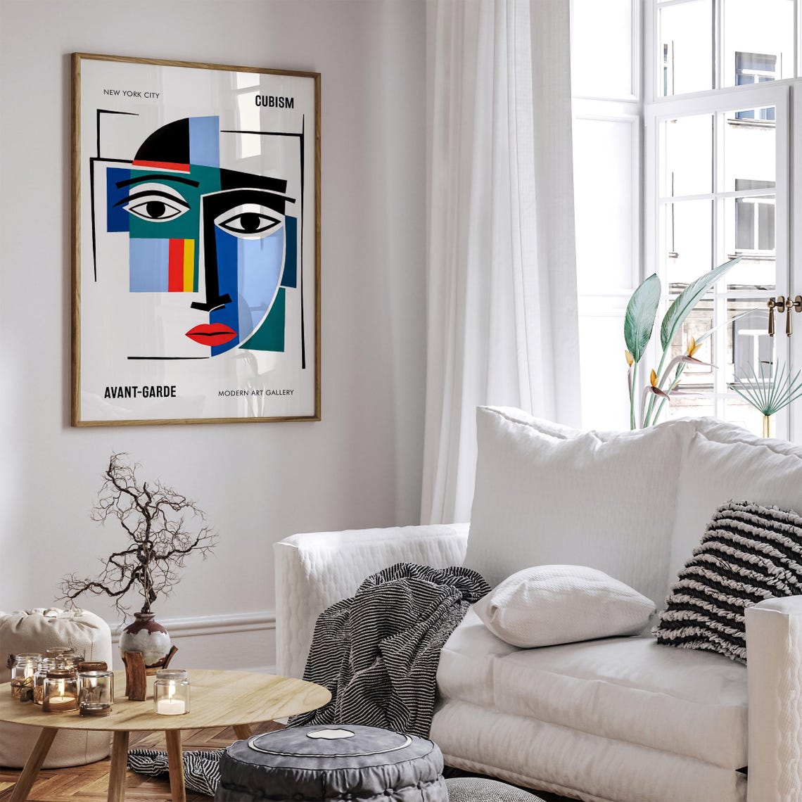 Colorful Cubist Face New York City Modern Art Gallery Poster - Image 6