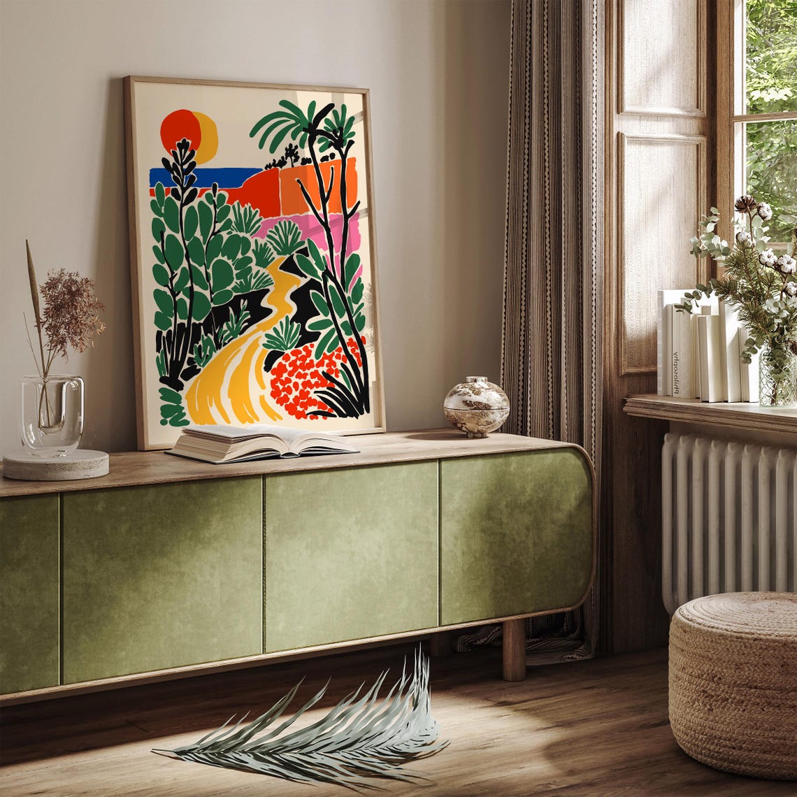 Tropical Jungle Path Colorful Botanical Landscape Art Poster - Image 3