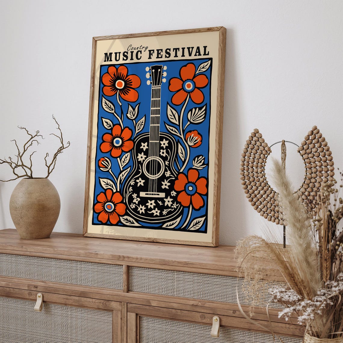 Country Music Poster Vintage Music Poster Western Wall Art Nashville Floral Poster Farmhouse Decor Country Music Fan Cowboy Wall Art - Image 2