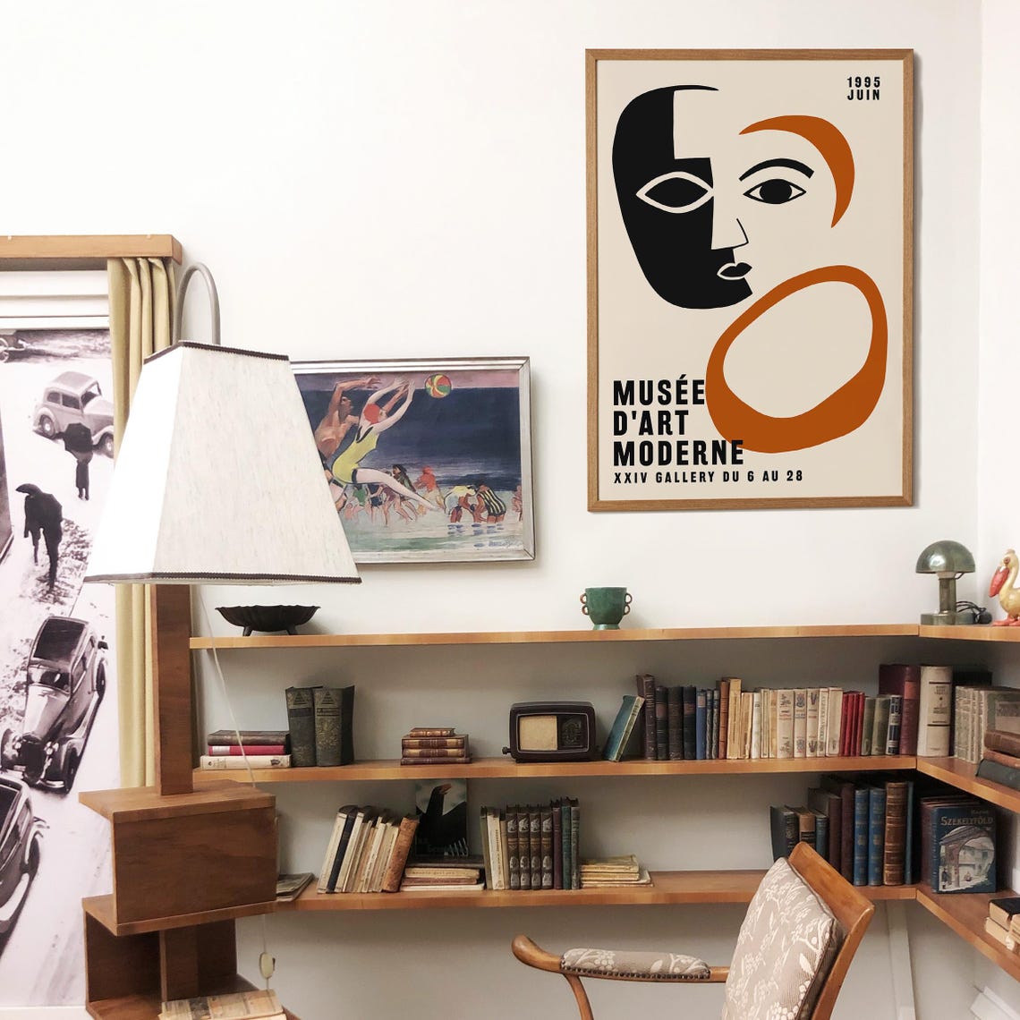 Musee dArt Moderne 1995 June Exhibition Abstract Face Poster - Image 2