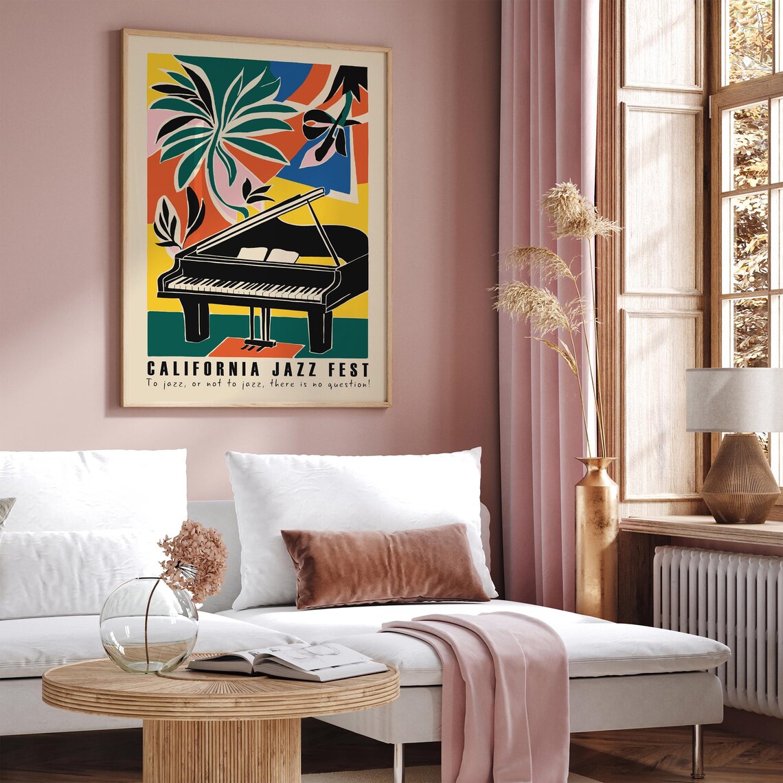 California Jazz Fest Grand Piano Colorful Tropical Music Poster - Image 3