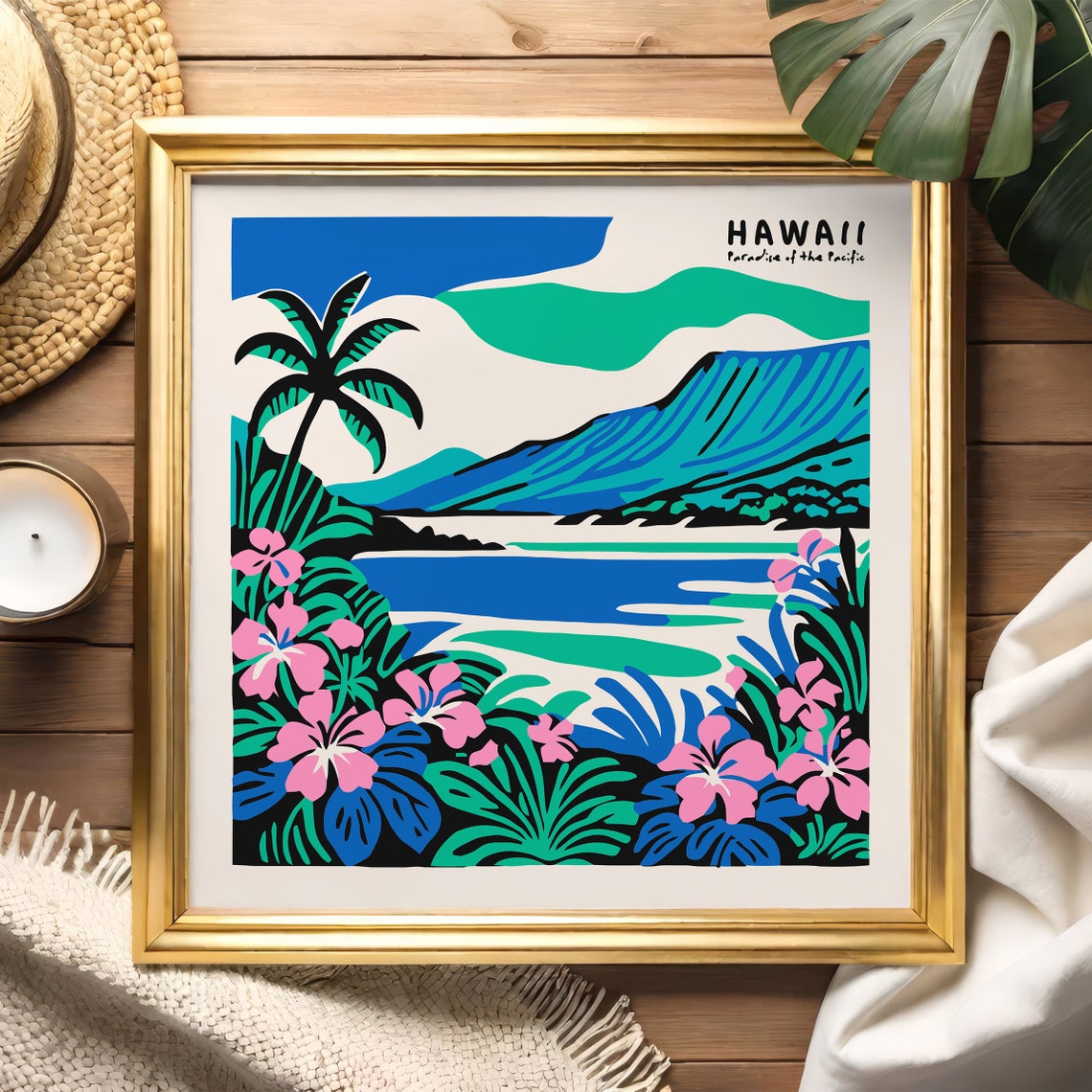 Hawaii Paradise Of The Pacific Retro Tropical Beach Travel Poster - Image 4