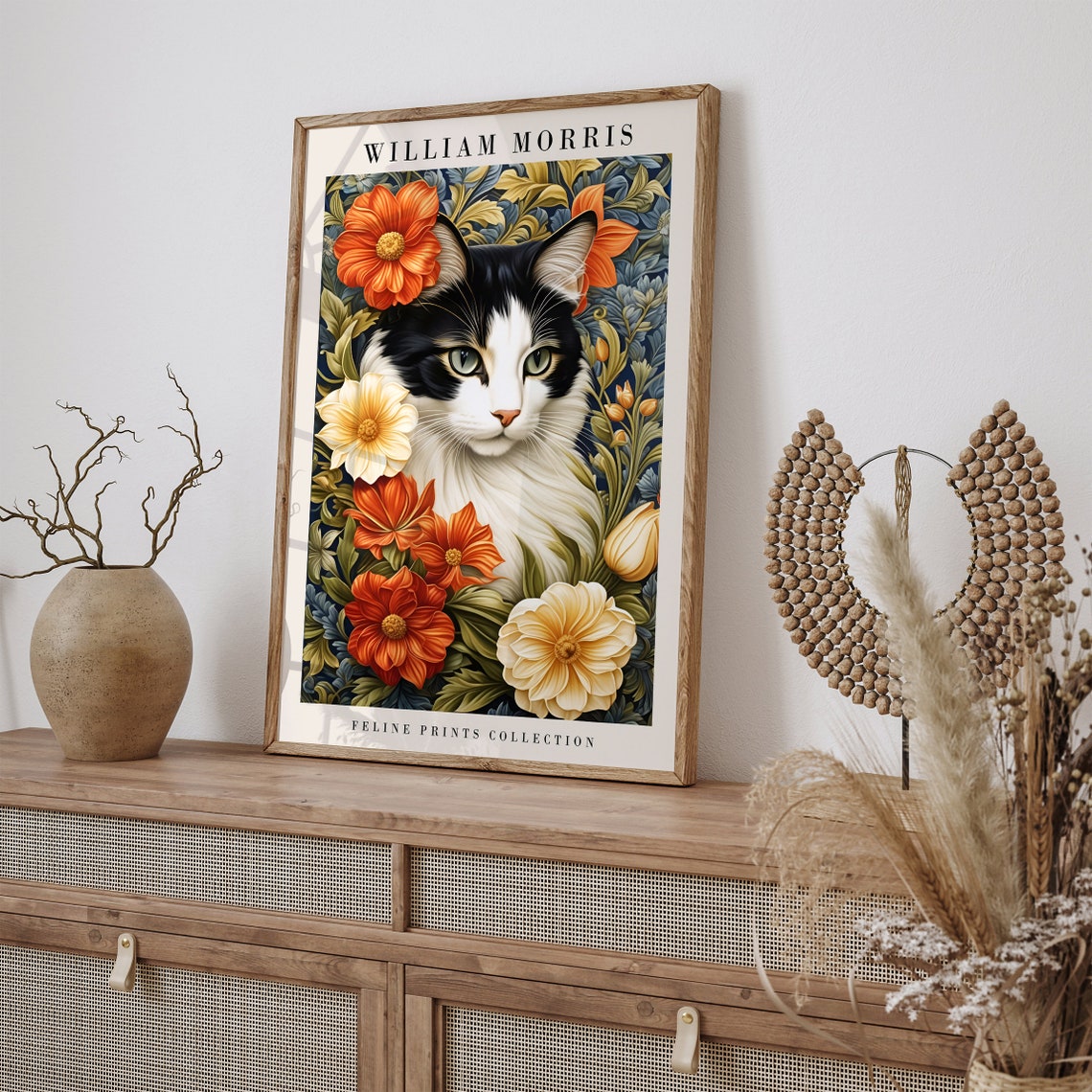 William Morris Feline Prints Collection Vintage Cat Floral Poster - Image 4