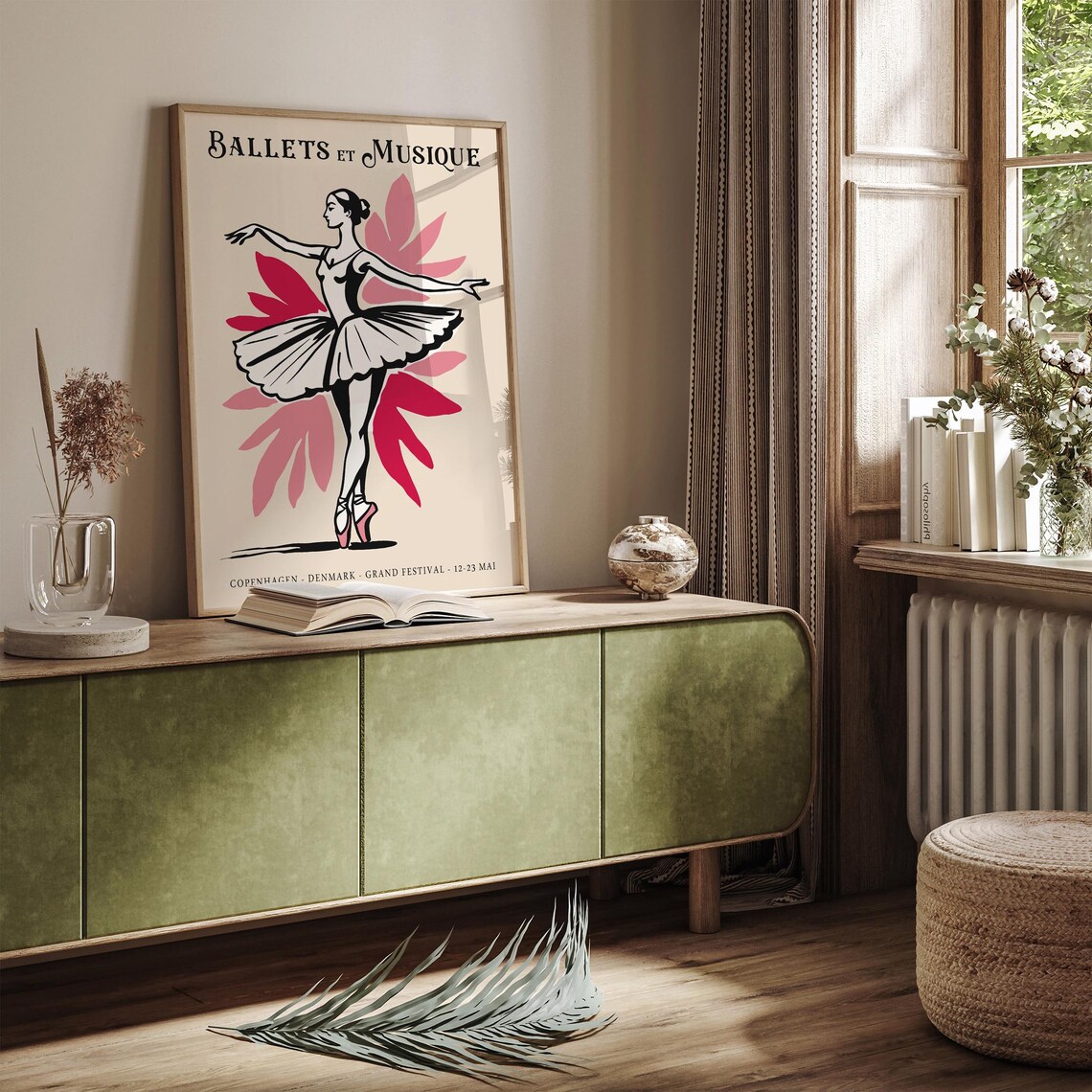 Vintage Ballets et Musique Copenhagen Grand Festival Dancer Poster - Image 4