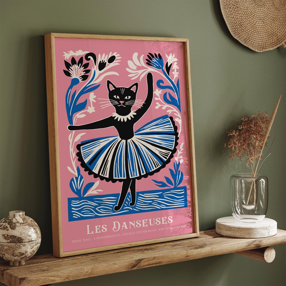 Les Danseuses Ballet Cat Pink Ballerina Kitty New York Art Poster - Image 2