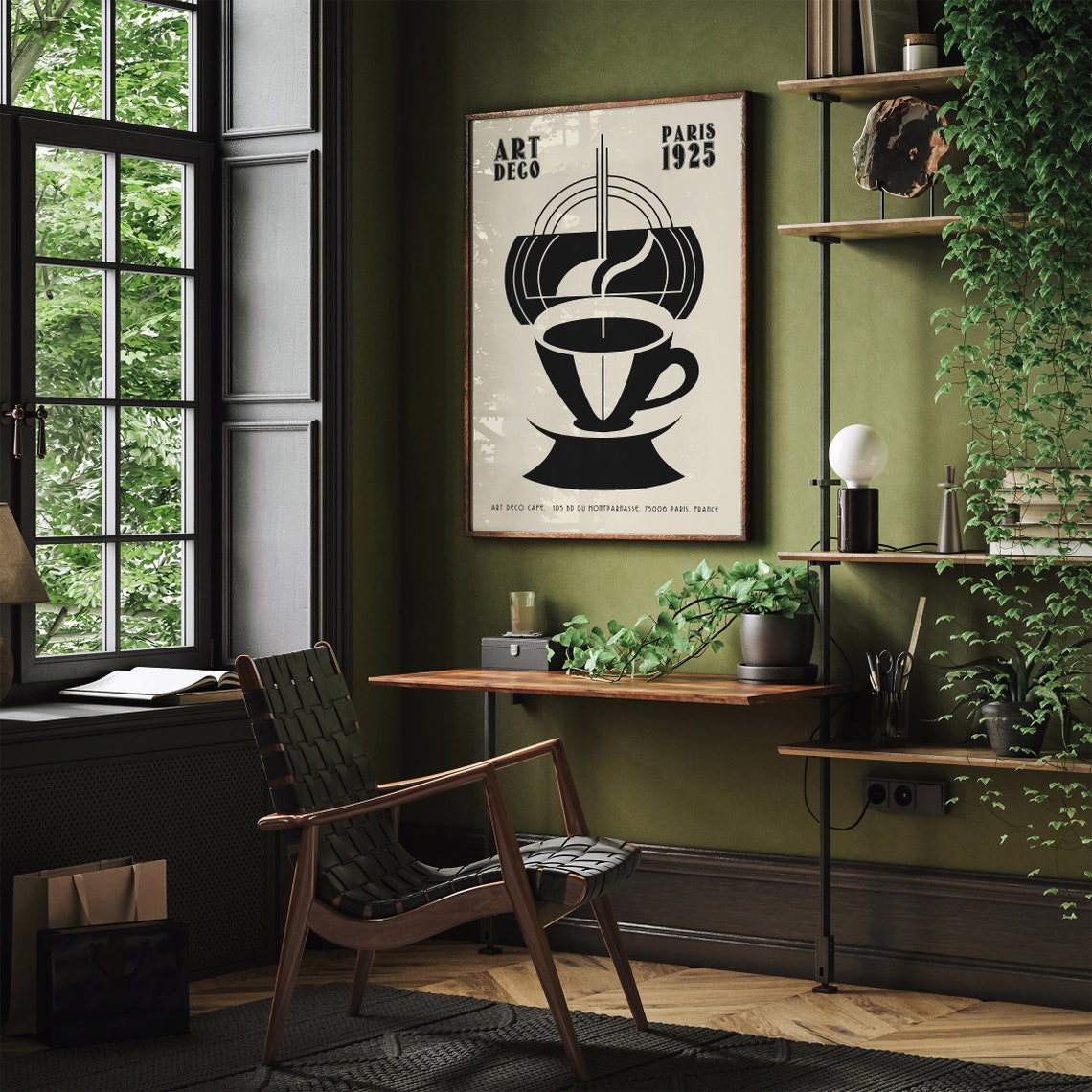 Art Deco Coffee Cup Paris 1925 Vintage French Cafe Decor Poster - Image 3