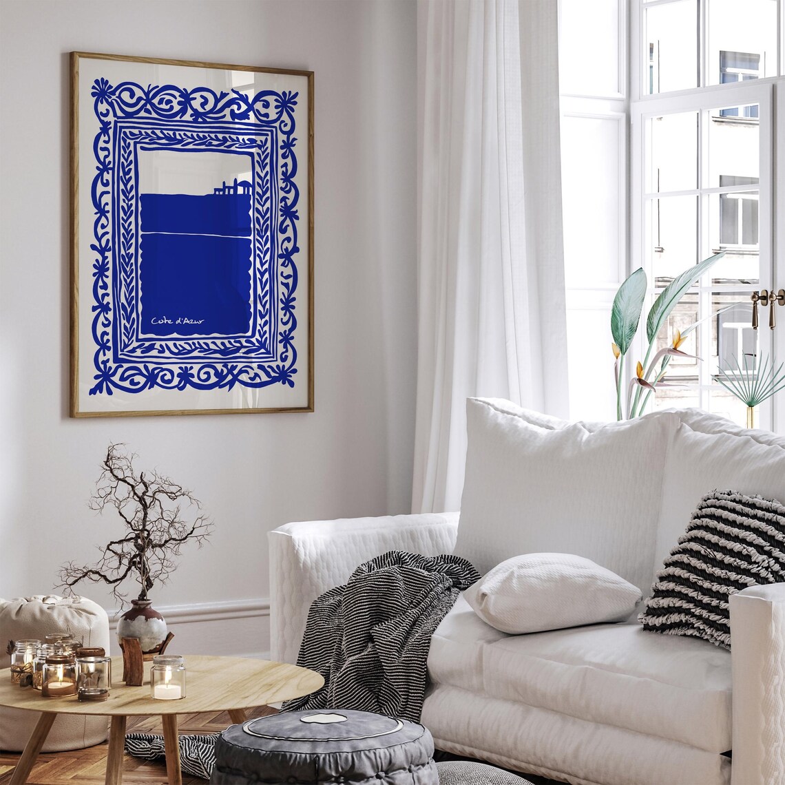 Cote dAzur Indigo Blue French Riviera Window View Travel Poster - Image 5