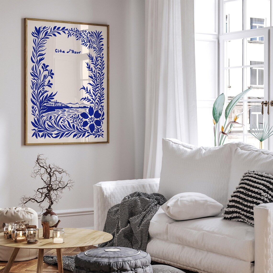 Cte Dazur Coastal Travel Poster French Riviera Art Print Nautical Wall Art Indigo Blue Wall Art Landscape Poster Airbnb Decoration - Image 6