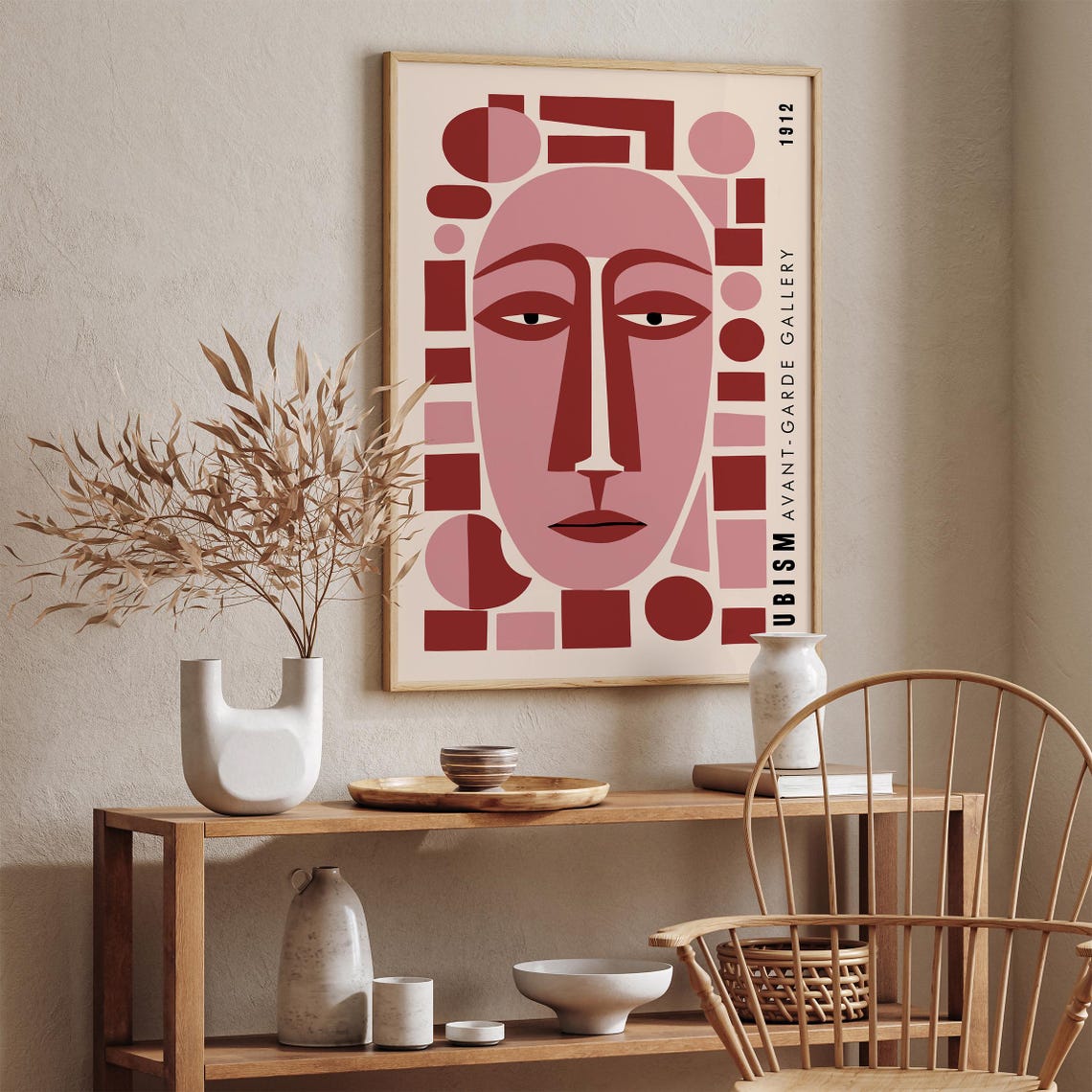 Timeless 1912 Cubism Avant Garde Gallery Geometric Face Poster - Image 2