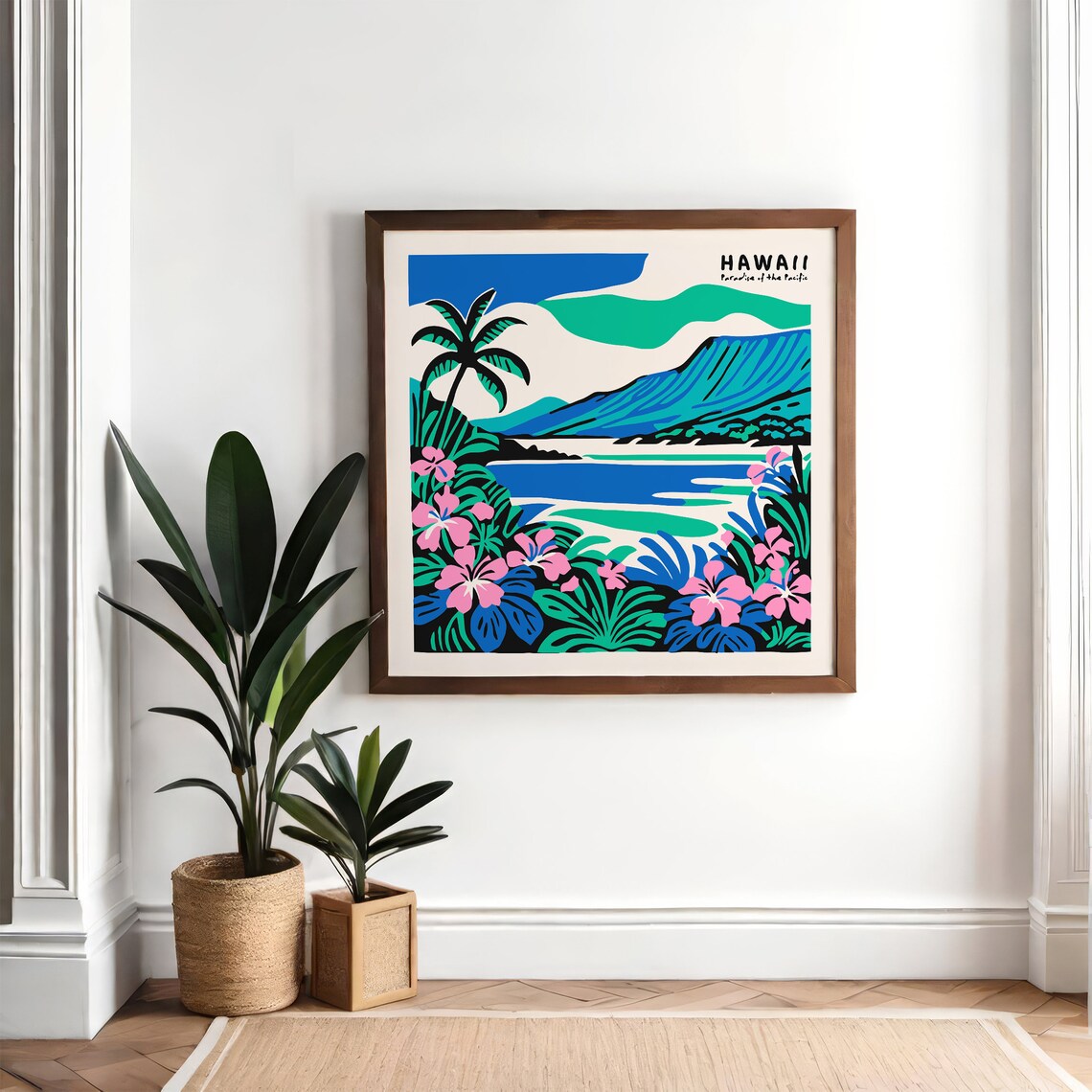 Hawaii Paradise Of The Pacific Retro Tropical Beach Travel Poster - Image 2