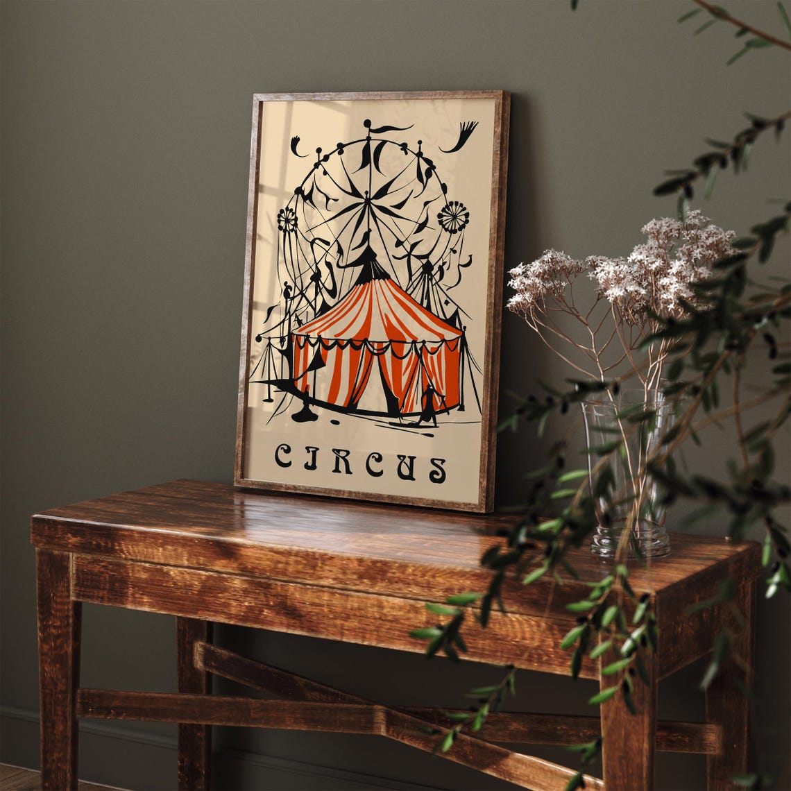 Vintage Circus Big Top Red Tent Ferris Wheel Carnival Poster - Image 4