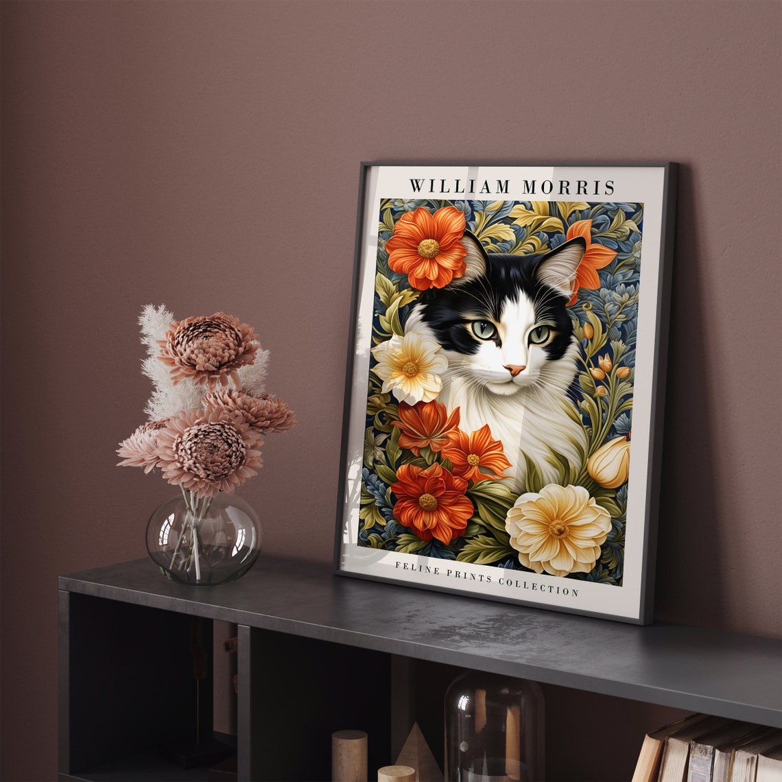 William Morris Feline Prints Collection Vintage Cat Floral Poster - Image 3