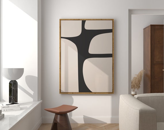 Minimalist Beige And Black Print Modern Wall Art Neutral Aesthetic Poster Abstract Home Decor Instant