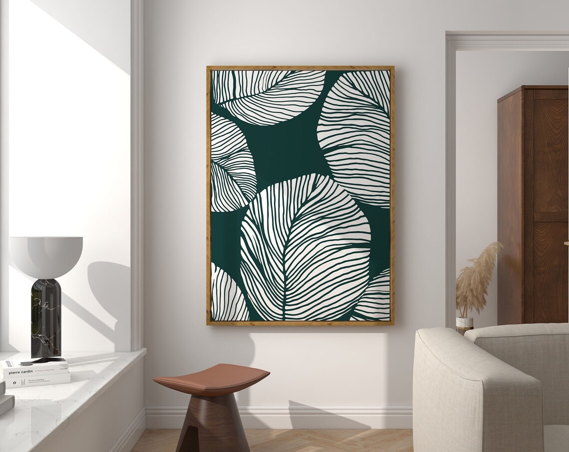 Abstract Line Floral Botanical Art Print