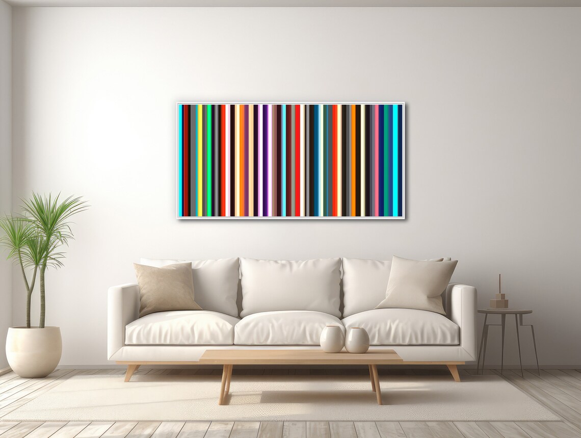Mid Century Modern Panoramic Line Art Poster - Image 3