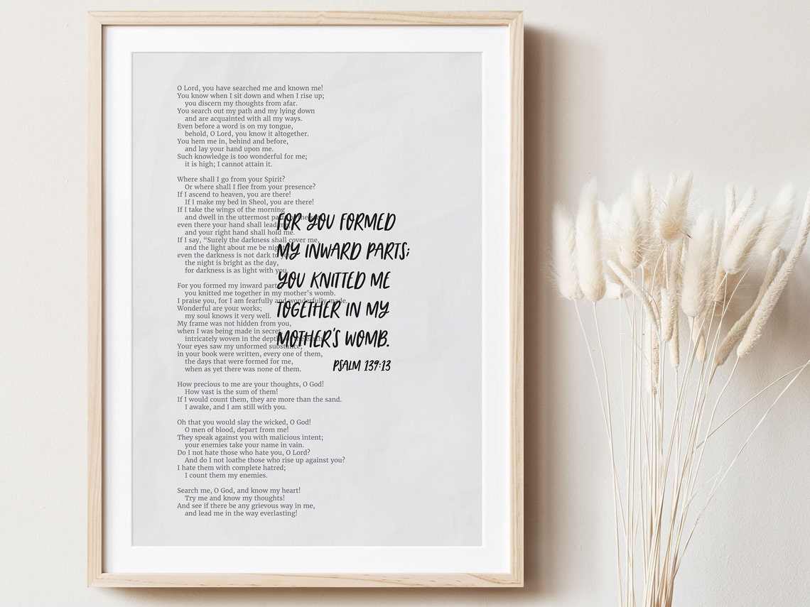 Psalm 139 Artwork Print Bible Verse Scripture Wall Art Christian Wall Art Faith Print Psalm 13914 Baby Room Print - Image 3