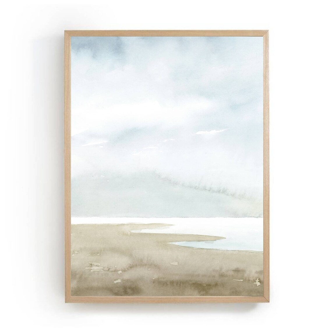 Sea Landscape Watercolor Painting Coastal Wall Art Print