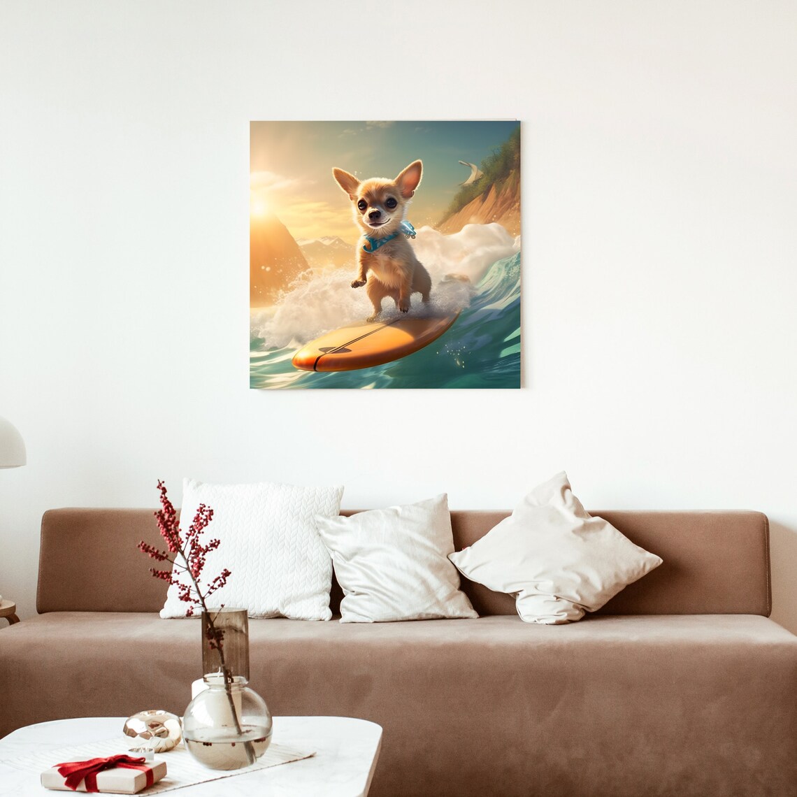 Chihuahua Surfing Dog Poster, Chihuahua Lover Gift - Image 2