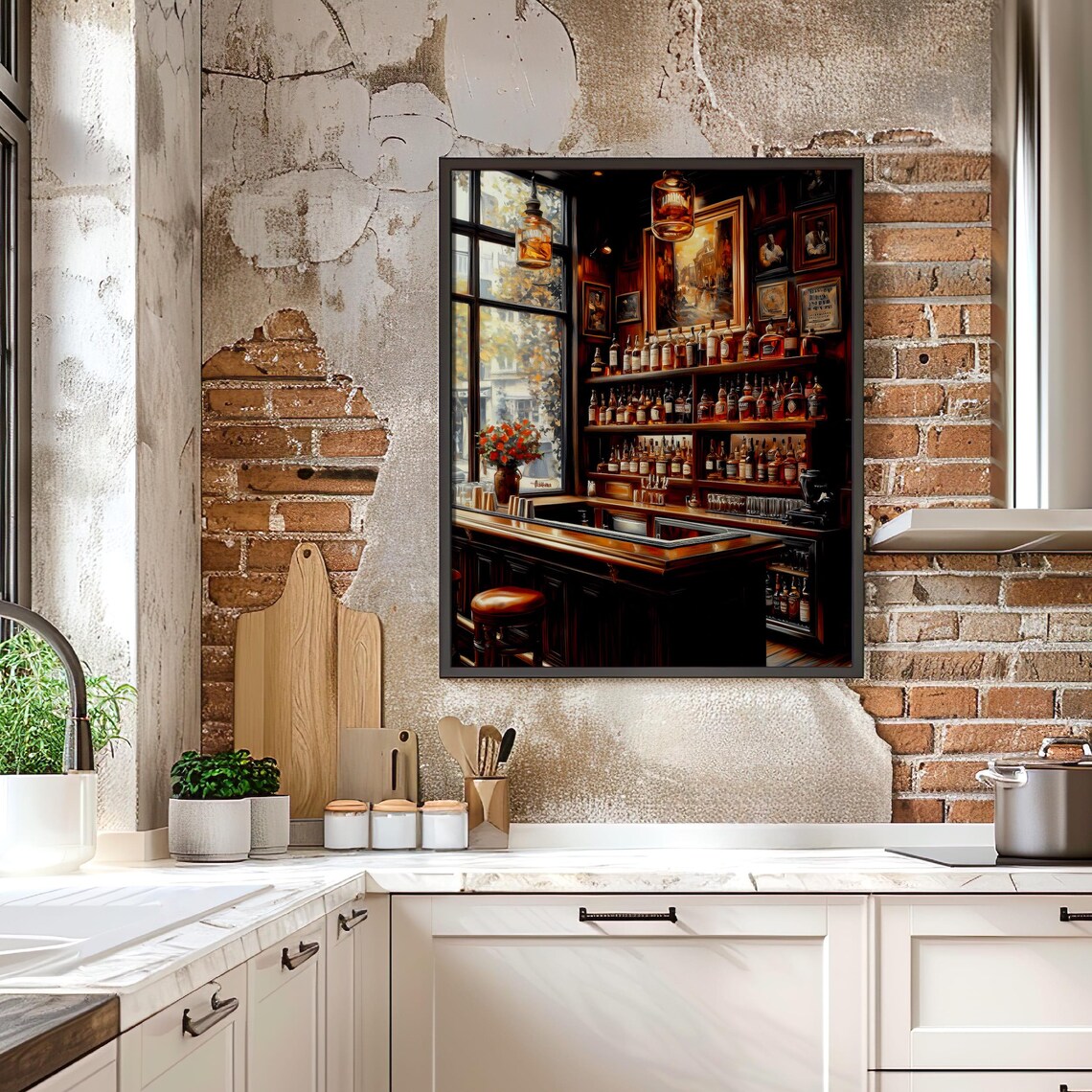 Vintage Whiskey Bar Interior Painting Cozy Home Bar Decor Poster - Image 4