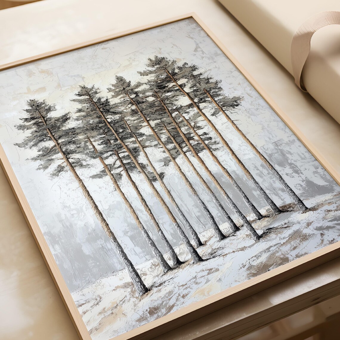 Winter Pine Trees Minimalist Forest Art Print - Image 6