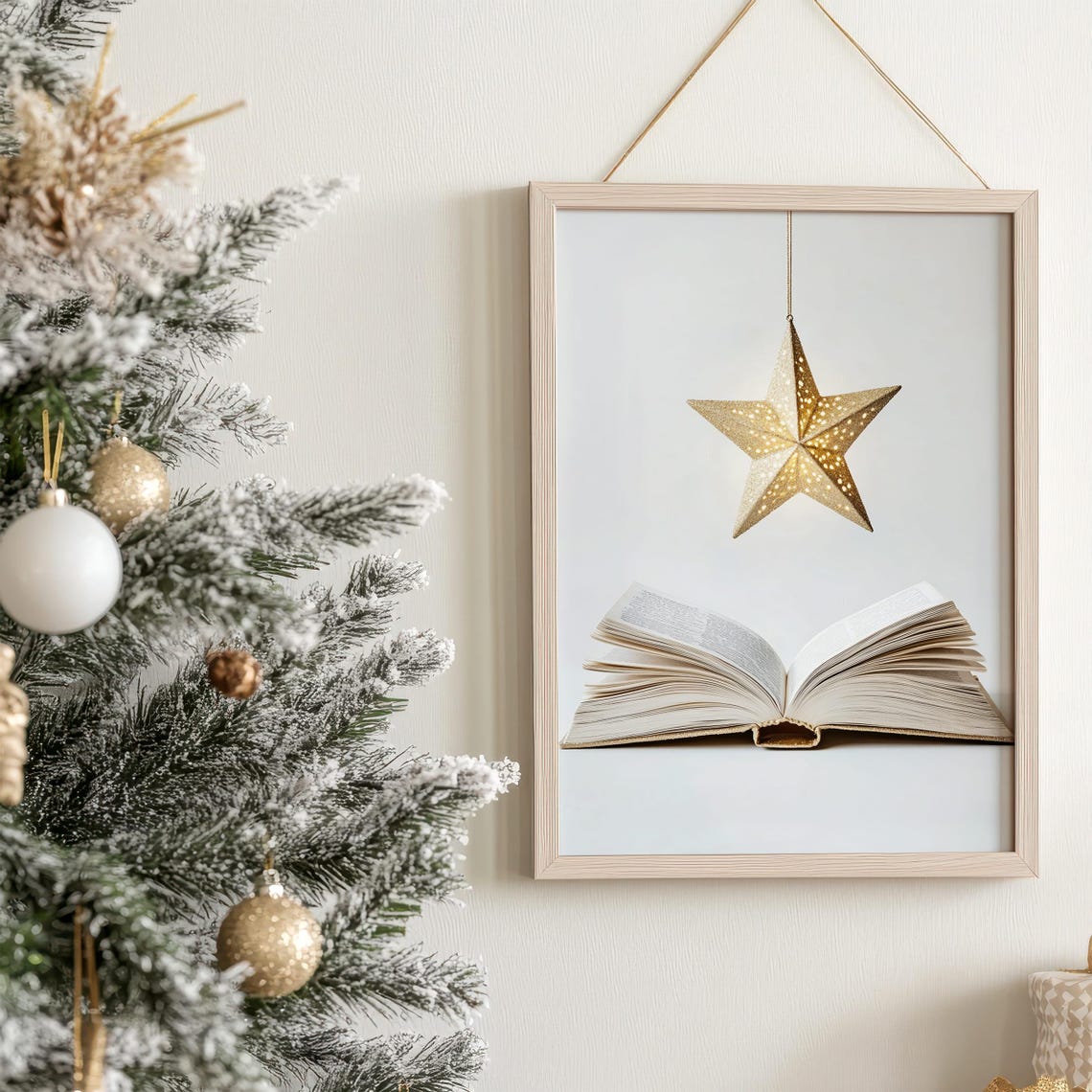 Gold Star Lantern Over Open Book Magical Reading Nook Poster - Image 5