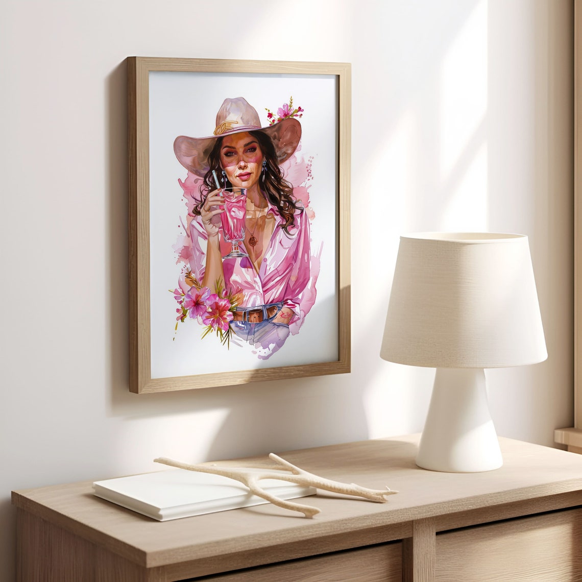 Cowgirl Watercolor Art Print Wall Art - Image 7