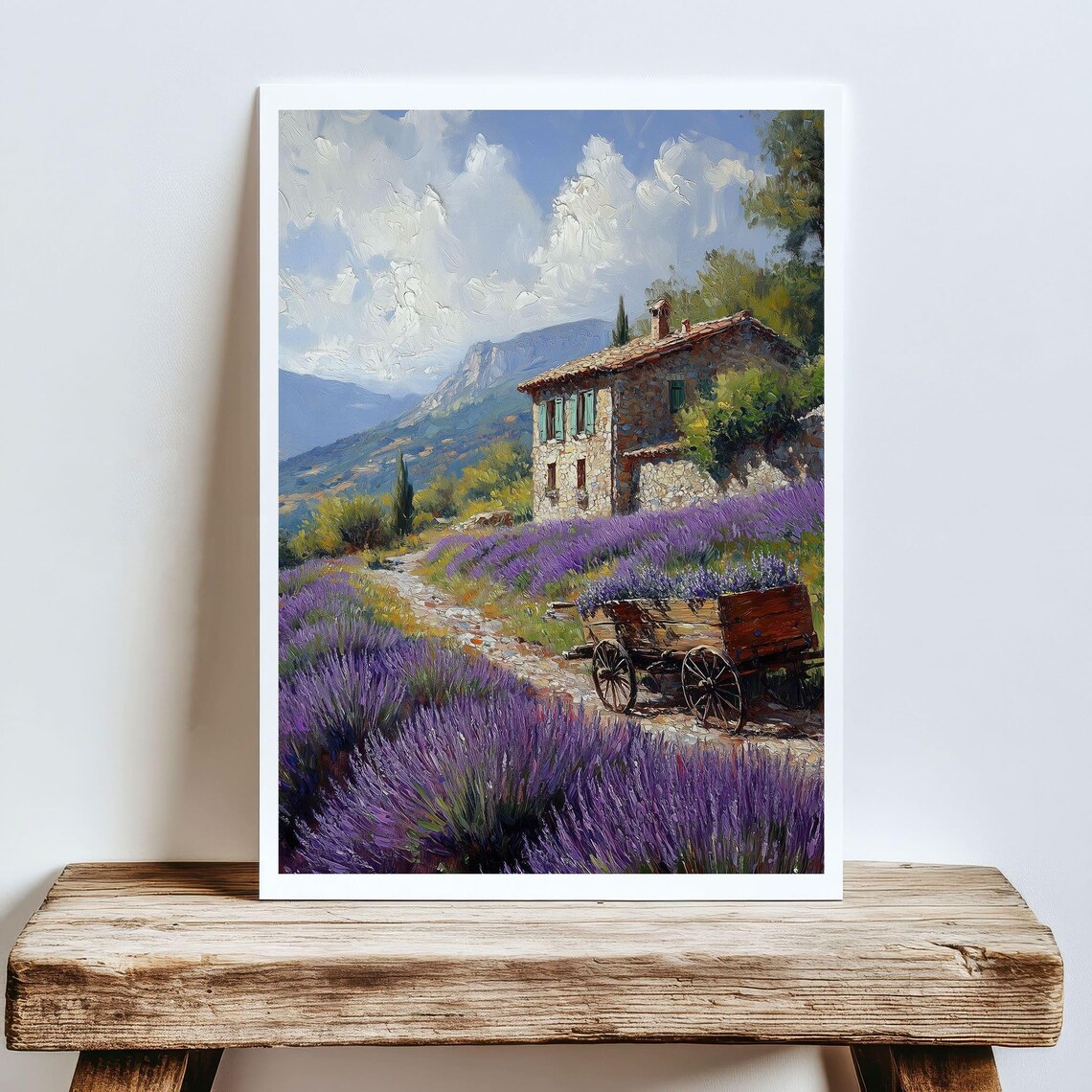 Lavender Field Art Print, Rustic Provence Landscape - Image 5