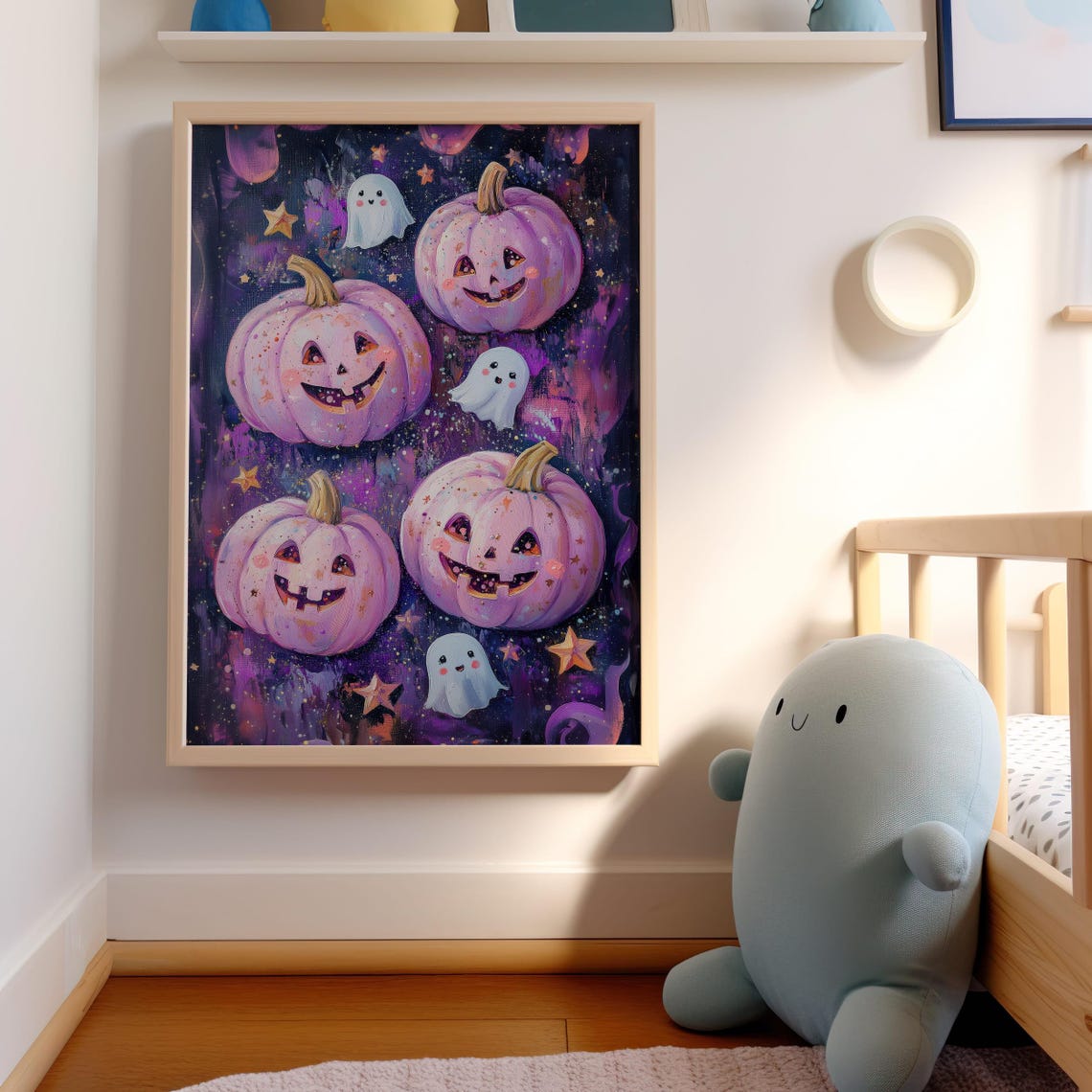 Pink Halloween Jack O Lantern Ghost Galaxy Cute Spooky Poster - Image 3
