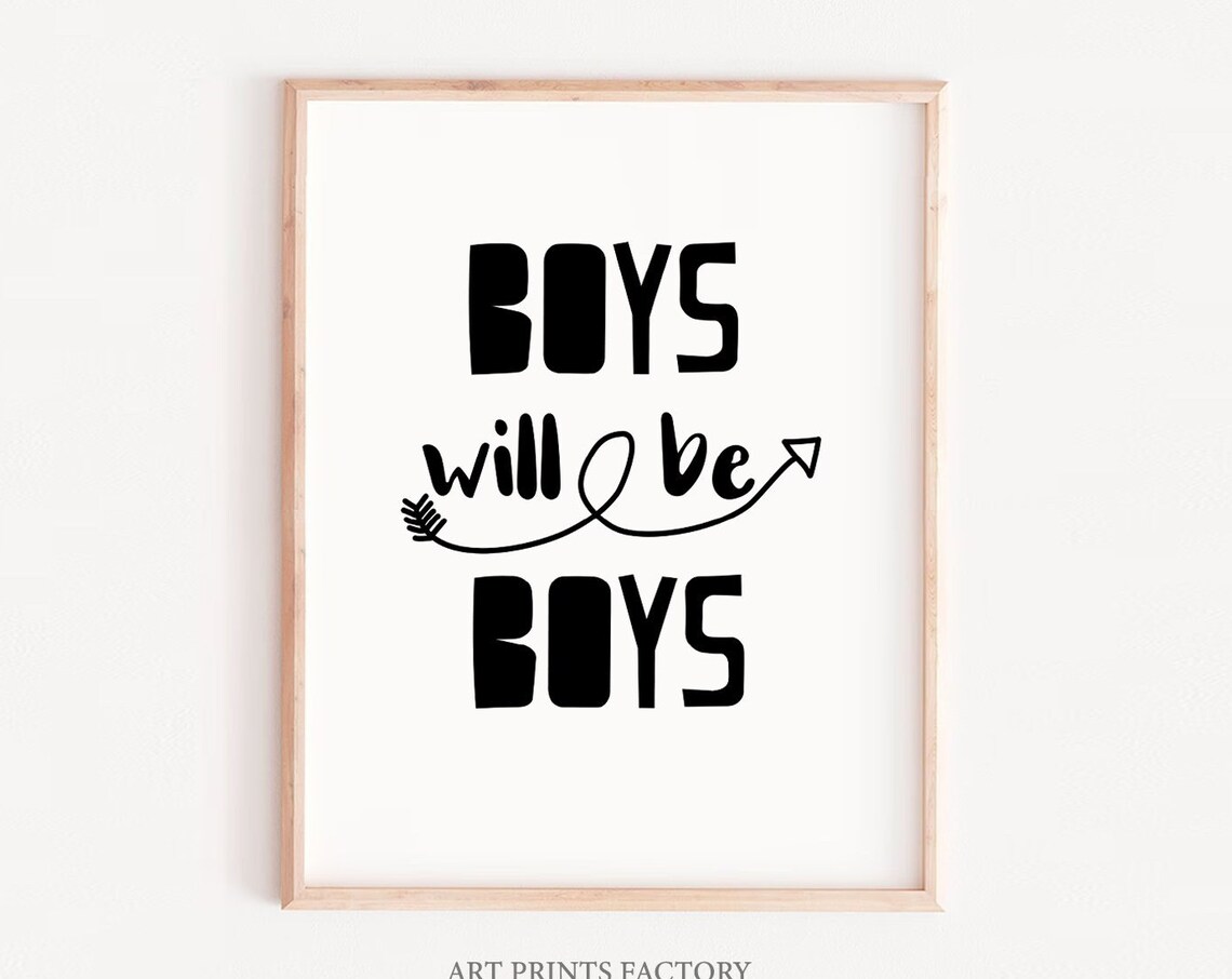 Boys Quote Wall Prints, Monochrome Arrows