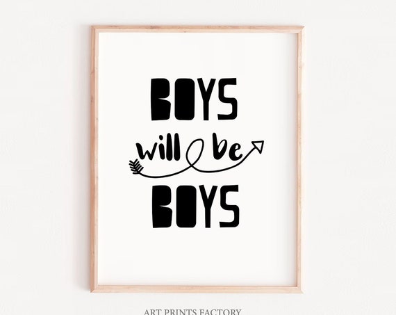Boys Quote Wall Prints, Monochrome Arrows
