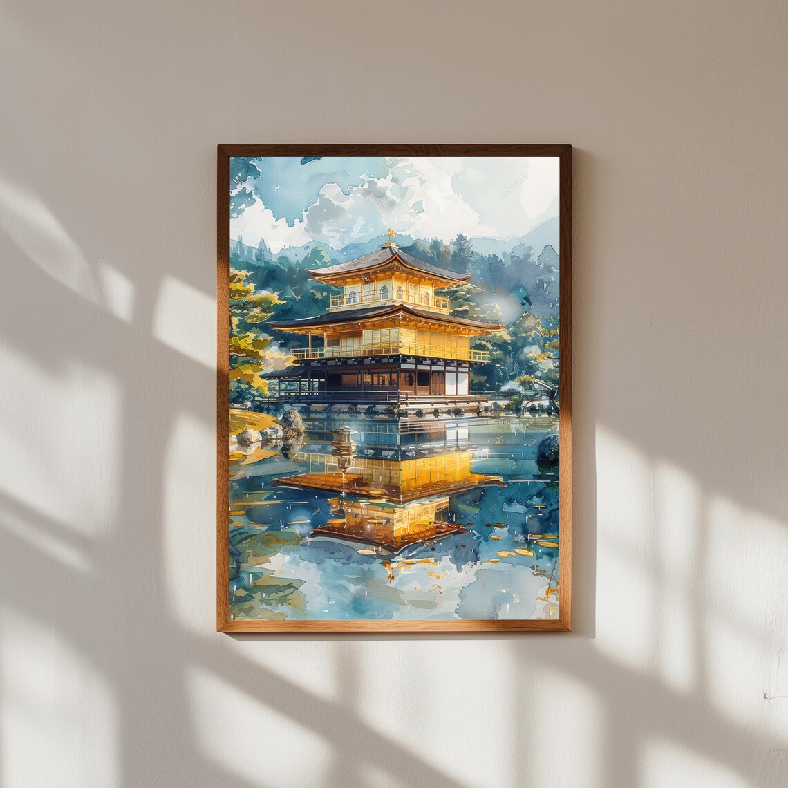 Golden Pavilion Kyoto Watercolor Art Print