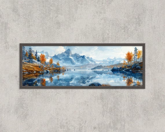 Norway Landscape Print Jotunheimen Mountain Lake Autumn Reflection