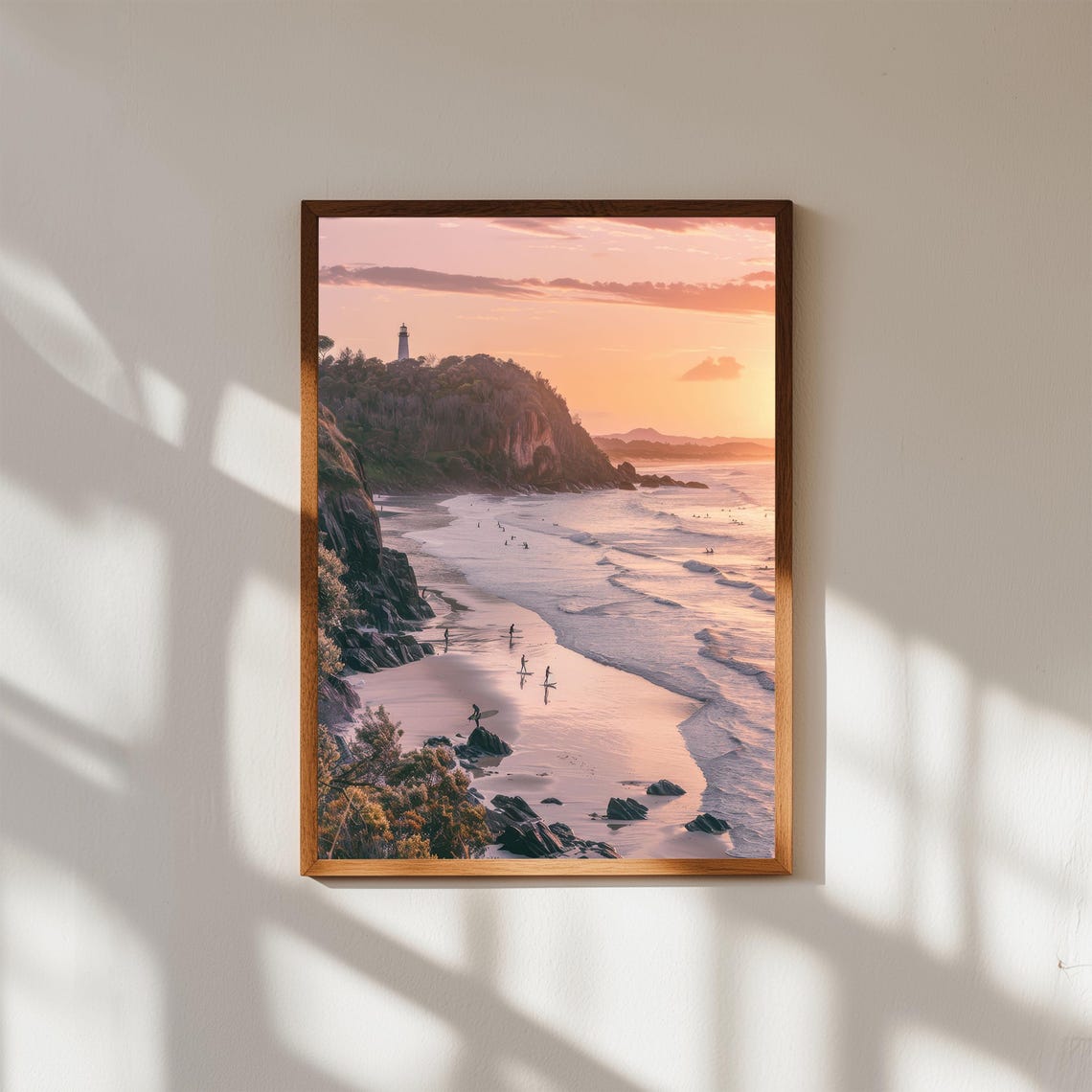 Byron Bay Watercolor Print Coastal Australia Beach Sunset Art