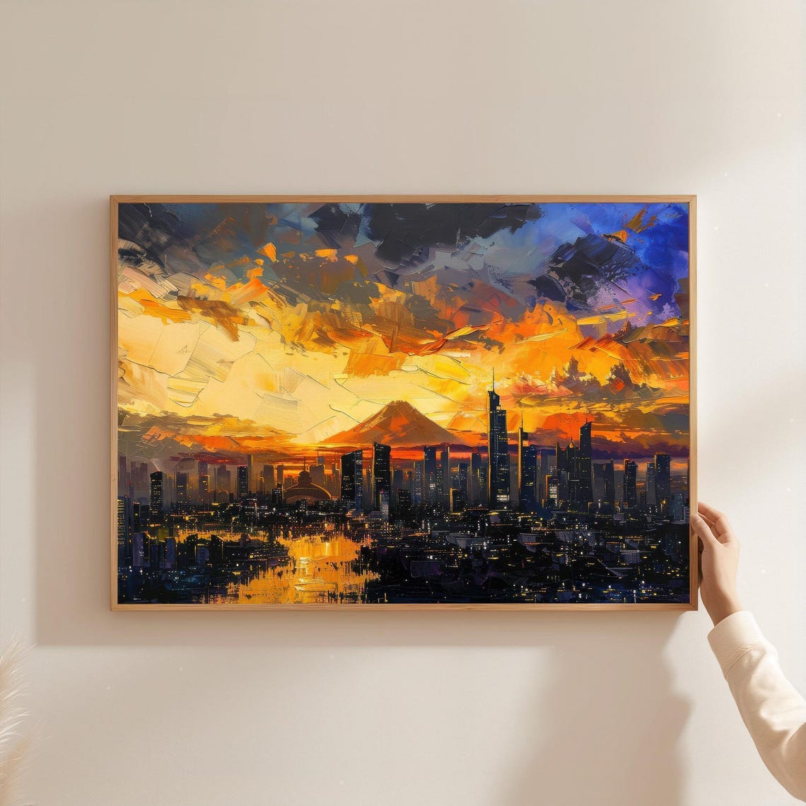 Jakarta Sunset Skyline Art Print Modern Indonesian Cityscape