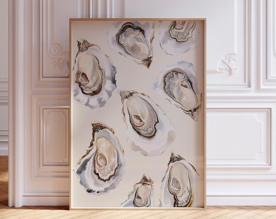 Oyster Print Watercolor Cute For Artwork