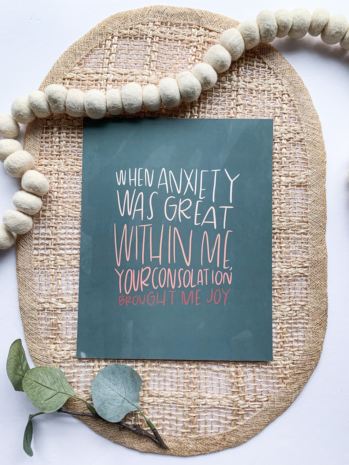 Psalm 94:19 Anxiety Bible Verse Art Print