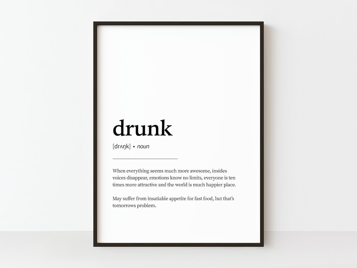 Drunk Definition Funny Wine Lover Poster Print