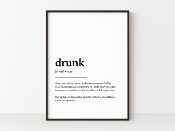 Drunk Definition Funny Wine Lover Poster Print