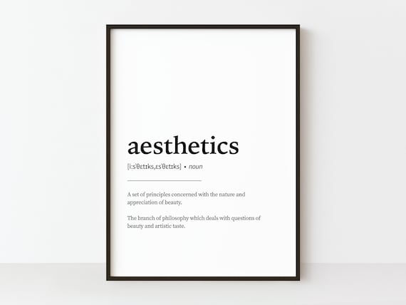 Aesthetics Dictionary Definition Minimalist Typography Art Poster
