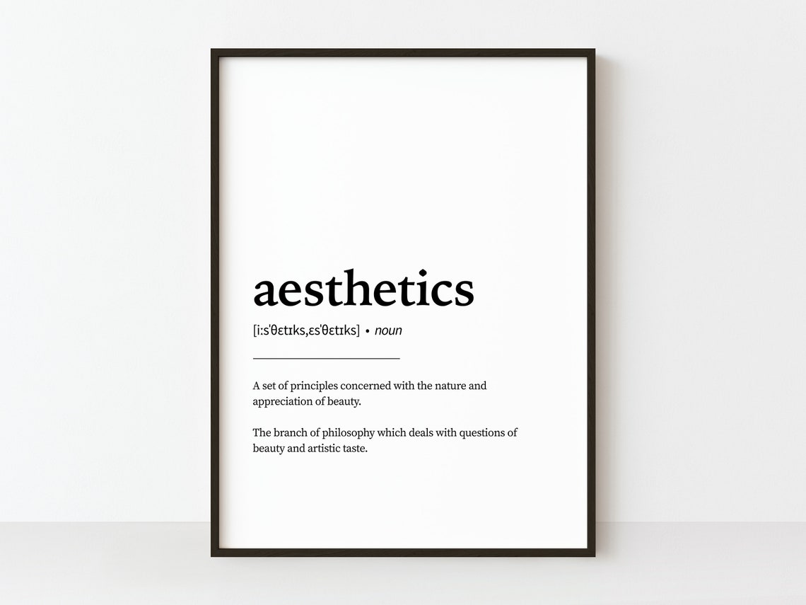 Aesthetics Dictionary Definition Minimalist Typography Art Poster