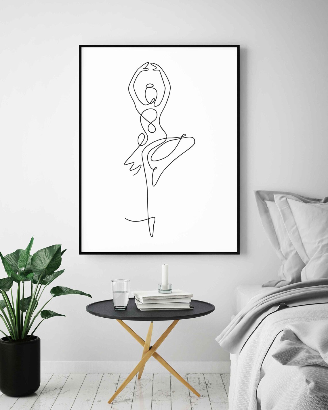 Ballerina Attitude Pose Line Art Elegant Ballet Dancer Minimalist Poster - Image 5