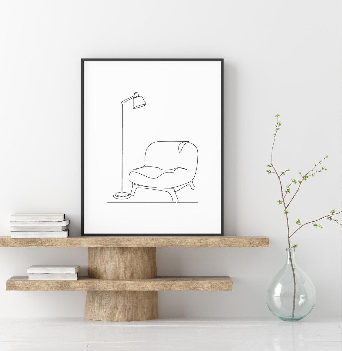 Minimal Workspace Wall Art, Line Drawing - Image 2