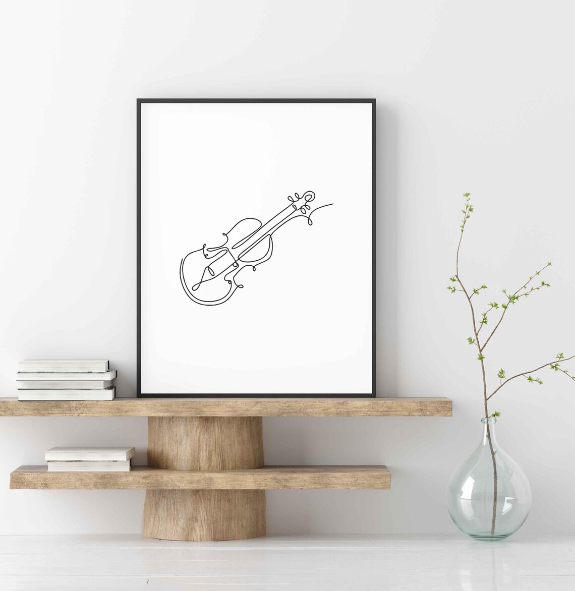 Violin Continuous Line Drawing Classical Instrument Musician Studio Decor Poster - Image 5